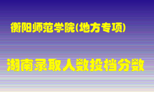 衡阳师范学院在湖南历年招生计划录取人数投档分数