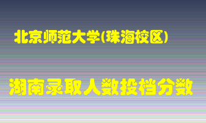 北京师范大学在湖南历年招生计划录取人数投档分数