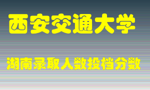 西安交通大学在湖南历年招生计划录取人数投档分数