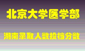 北京大学医学部在湖南历年招生计划录取人数投档分数