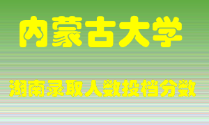 内蒙古大学在湖南历年招生计划录取人数投档分数