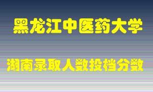 黑龙江中医药大学在湖南历年招生计划录取人数投档分数