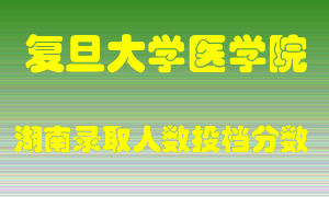 复旦大学医学院在湖南历年招生计划录取人数投档分数