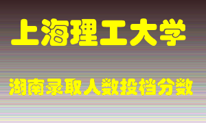 上海理工大学在湖南历年招生计划录取人数投档分数