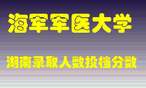 海军军医大学在湖南历年招生计划录取人数投档分数