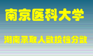 南京医科大学在湖南历年招生计划录取人数投档分数