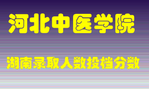 河北中医学院在湖南历年招生计划录取人数投档分数