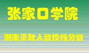 张家口学院在湖南历年招生计划录取人数投档分数