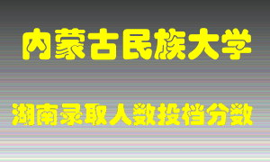 内蒙古民族大学在湖南历年招生计划录取人数投档分数