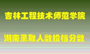 吉林工程技术师范学院在湖南历年招生计划录取人数投档分数