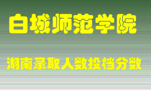 白城师范学院在湖南历年招生计划录取人数投档分数