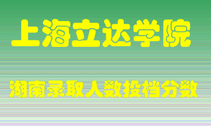 上海立达学院在湖南历年招生计划录取人数投档分数