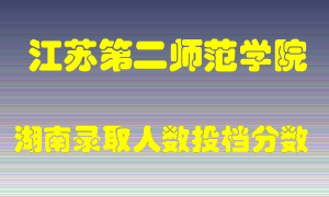 江苏第二师范学院在湖南历年招生计划录取人数投档分数