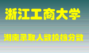 浙江工商大学在湖南历年招生计划录取人数投档分数