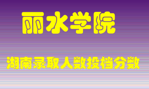 丽水学院在湖南历年招生计划录取人数投档分数