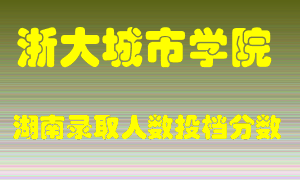 浙大城市学院在湖南历年招生计划录取人数投档分数