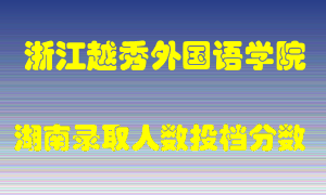 浙江越秀外国语学院在湖南历年招生计划录取人数投档分数