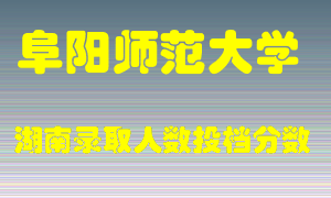 阜阳师范大学在湖南历年招生计划录取人数投档分数