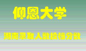 仰恩大学在湖南历年招生计划录取人数投档分数