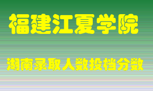 福建江夏学院在湖南历年招生计划录取人数投档分数