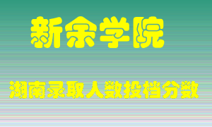 新余学院在湖南历年招生计划录取人数投档分数