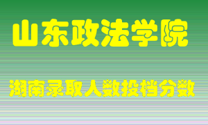 山东政法学院在湖南历年招生计划录取人数投档分数