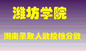 潍坊学院在湖南历年招生计划录取人数投档分数