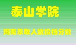 泰山学院在湖南历年招生计划录取人数投档分数