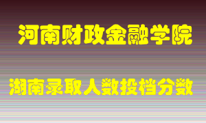 河南财政金融学院在湖南历年招生计划录取人数投档分数