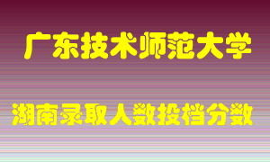 广东技术师范大学在湖南历年招生计划录取人数投档分数