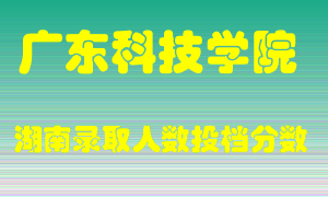 广东科技学院在湖南历年招生计划录取人数投档分数