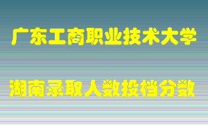 广东工商职业技术大学在湖南历年招生计划录取人数投档分数