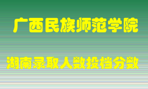 广西民族师范学院在湖南历年招生计划录取人数投档分数