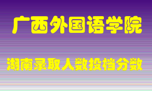 广西外国语学院在湖南历年招生计划录取人数投档分数