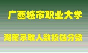 广西城市职业大学在湖南历年招生计划录取人数投档分数