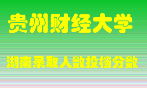 贵州财经大学在湖南历年招生计划录取人数投档分数