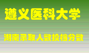 遵义医科大学在湖南历年招生计划录取人数投档分数