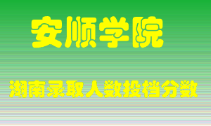 安顺学院在湖南历年招生计划录取人数投档分数