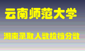 云南师范大学在湖南历年招生计划录取人数投档分数