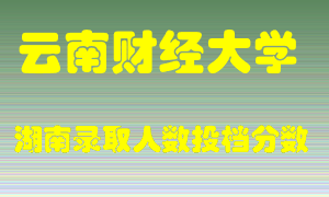 云南财经大学在湖南历年招生计划录取人数投档分数