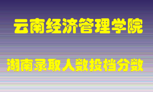 云南经济管理学院在湖南历年招生计划录取人数投档分数