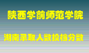 陕西学前师范学院在湖南历年招生计划录取人数投档分数