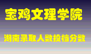 宝鸡文理学院在湖南历年招生计划录取人数投档分数