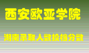 西安欧亚学院在湖南历年招生计划录取人数投档分数