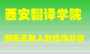 西安翻译学院在湖南历年招生计划录取人数投档分数