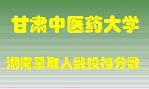 甘肃中医药大学在湖南历年招生计划录取人数投档分数