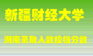 新疆财经大学在湖南历年招生计划录取人数投档分数