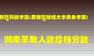 新疆科技学院在湖南历年招生计划录取人数投档分数