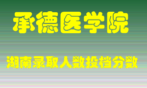 承德医学院在湖南历年招生计划录取人数投档分数