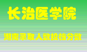 长治医学院在湖南历年招生计划录取人数投档分数